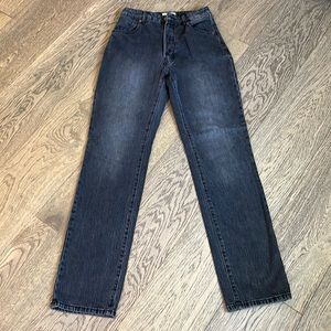 Rolla’s classic straight high rise jeans, faded black, 26